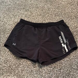 Under Armour Black Athletic Shorts with White Graphic
